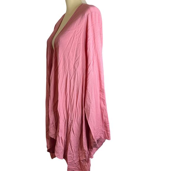 Torrid Waterfall Open Front Draped Cardigan, Pink, Plus Size 2 (18/20) - Picture 2 of 7